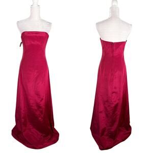Silhouettes Prom Bridesmaid Dress Burgundy Wine Red 6 Strapless New